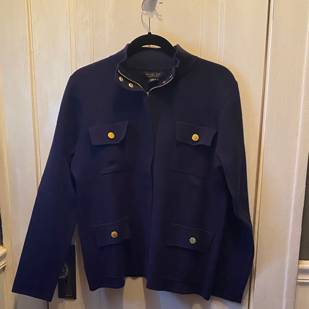 Rachel Zoe Dark Blue jacket/sweater with Gold Buttons